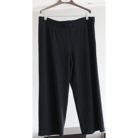Eileen Fisher Vintage - Knitted Wool Wide Leg Crop Pants - Nerd Chic Style - L - Picture 3 of 7